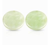 LEBQ 2 Pièces Support de Colle pour Cils Pierre de Jade Jade Palette Adhésive en Pierre de Jade Palette Faux Base de Cils, 2 Pouces