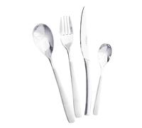 Lebrun Couverts CABANA - MENAGERE 24 pièces en Finition Contrasté - Service de table pour 6 personnes: 6 fourchettes, 6 couteaux de table, 6 cuillères à soupe, 6 cuillères à café - Fabriqué en France.