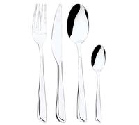 Lebrun Couverts CHAPAS - Ménagère 24 pcs - Style Cabine de plage - Service de table pour 6 personnes - 6 couteaux - 6 fourchettes de table - 12 cuillères à café - Couvert Inox 18.0