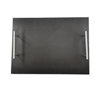 Lebrun Couverts - Plateau en Ardoise avec Poignées Métal 38 x 28 cm - Plateau de Service Rectangulaire Élégant - Idéal pour Apéritifs, Fromages, Charcuteries et Tapas - Qualité Restauration