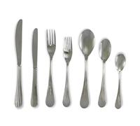 Lebrun Couverts SILLAGE 8MM - Ménagère 42 (6x7) pièces en Inox 18/0 : service complet table, dessert et café (fourchettes, couteaux, cuillères) pour 6 personnes - Marque Française