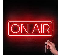 LEBURRY Panneau néon On Air, Panneau décoratif, Grand, Rectangulaire, Plastique, Montage mural, Moderne, Neon sign, Décoration pour streaming, jeux vidéo, et influenceurs