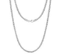LeCalla Collier byzantin classique en argent sterling 925 massif | Fait à la main italienne 2,5 mm Chaîne byzantine pour homme et femme, fait à la main en Italie, Length 24 Inches, Argent sterling