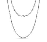LeCalla Collier byzantin classique en argent sterling 925 massif | Fait à la main italienne 2,5 mm Chaîne byzantine pour homme et femme, fait à la main en Italie, Length 18 Inches(Women's Average
