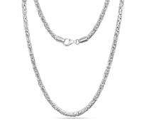LeCalla Collier byzantin classique en argent sterling 925 massif pour homme et femme | Fait à la main italien 4 mm Chaîne byzantine (45,7, 50,8, 55,9, 61 cm), fabriqué en Italie, Length 24 Inches