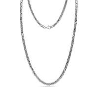 LeCalla Collier byzantin en argent sterling 925 massif oxydé | Fait à la main italien 2,5 mm Chaîne byzantine pour homme et femme (45,7, 50,8, 55,9, 61 cm), 925 fabriqué en Italie, Length 20 Inches