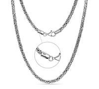 LeCalla Collier byzantin en argent sterling 925 oxydé pour homme et femme | Fait à la main italien 4 mm Chaîne byzantine à maillons byzantins (45,7, 50,8, 55,9, 61 cm), fabriqué en Italie, Length 20