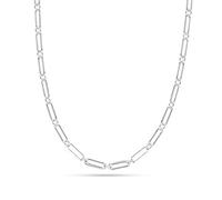 LeCalla Links Chaîne en argent sterling avec trombones italiens pour adolescentes, femmes et hommes 45,7 cm, 50,8 cm, 61 cm, 91,4 cm, 24 inches, Argent sterling, Pas de gemme