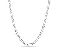 LeCalla Links Collier italien en argent sterling avec chaîne de trombones pour adolescents, femmes et hommes, 45,5 cm, 50,6 cm, 71,6 cm, 91,6 cm, Argent, Pas de gemme