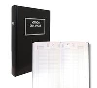 Lecas - 1 Agenda Journalier de la Banque Large Noir - Janvier 2026 à Décembre 2026 - Dimension 18 x 29 cm