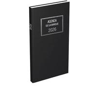 Lecas - 1 Agenda Journalier de la Banque Long Prestige en 1 volume - Janvier 2026 à Décembre 2026 - Dimension 15 x 32 cm - Couverture Noir