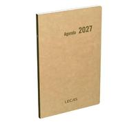LECAS- 1 Agenda Récyclable Semainier Brut - Janvier 2027 à Décembre 2027 - Dimension 16 x 24 cm - Couverture Kraft