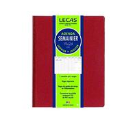 LECAS - 1 Agenda Semainier de bureau Classique - Janvier 2026 à Décembre 2026 - Dimension 19 x 24 cm - 4 Coloris Aléatoires
