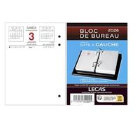 Lecas - 1 Bloc Ephémérides de Bureau Date à Gauche - Janvier 2026 à Décembre 2026 - Format 8,5 x 11,5 cm