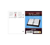 LECAS - 1 Bloc Ephémérides de Bureau Date à Gauche - Janvier 2025 à Décembre 2025 - Format 8,5 x 11,5 cm