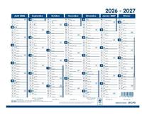 LECAS - 1 Calendrier Mural Scolaire Classique - Format 27 x 21 cm - Août 2026 à Septembre 2027