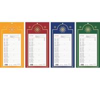 LECAS - 1 Plaque Calendrier Mensuel Long Classique - Janv. à Déc. 2025-20 x 38 cm - 4 coloris disponibles aleatoire