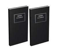 Lecas Agenda Banquier Long 15 X 34 Cm Privilège 2 Volumes Noir