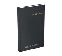 Generique Agenda LECAS Civil Carré Recettes-Dépenses 2026 Journalier 14x22 cm Couverture rigide noire