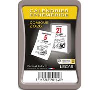 LECAS Bloc éphéméride comique, Janvier à Décembre, 1 jour par page, à effeuiller, 6x9cm