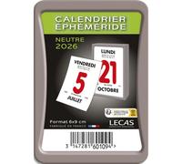 LECAS Bloc éphéméride seul neutre, Janvier à Décembre, 1 jour par page, à effeuiller, 6x9cm