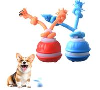 LECDOA Jouet interactif pour chien, balle roulante automatique à activation tactile, rechargeable par USB, convient pour les chats et les chiots de petite et moyenne taille (bleu + orange)
