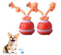 LECDOA Jouets interactifs pour chien, balle roulante automatique intelligente à activation tactile, rechargeable par USB, convient pour les chats et les chiots de petite et moyenne taille (orange, 2