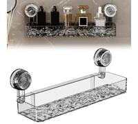 LECDOA Support de rangement à ventouse ondulée, nouvelle étagère de douche mobile, sans perçage, motif glacier de style luxueux (blanc)