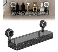LECDOA Support de rangement à ventouse ondulée, nouvelle étagère de douche mobile, sans perçage, motif glacier de style luxueux (noir)