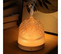 Lecdura Humidificateur de diffuseur d'huile Essentielle, Diffuseur d'aromathérapie à ultrasons en Verre de 200 ML avec réservoir en Verre, Couleur de Verrouillage de minuterie Automatique, 7 Couleurs