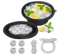 LECEHIVO Lot de 2 lavabos pliants en silicone avec bandeaux et bracelets, pour le visage froid, pour les voyages, les fêtes à la maison