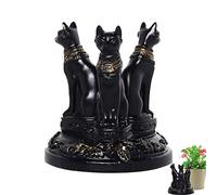 Lecerrot chat égyptienne triple - Statuette égyptienne - Bastet la déesse du chat - Pour tablette - Cristal - Sphere Ball Stand - Support base - Figurine d'animal collection