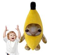 Lecerrot Peluche Chat Banane - Porte-clés avec Visage Qui Pleure, Jouets Hurlants, Décor, Cadeau Fantaisie