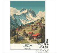 Lech Austria Vintage Puzzles 1000 pièces | puzzle pour un jour de pluie l'activité intérieure parfaite à la maison quand le temps garde tout le monde à l'intérieur