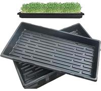 Lechansen Plateaux de semis de démarrage 6 pièces, Plateaux de Culture de graines de sans Trous de Drainage et 2 Bouteilles d'arrosage de 250 ML pour la Germination des Plantes