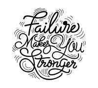 l'échec vous rend plus fort citation de motivation Stickers artistiques en vinyle 67.2x68.2cm Personnalisation Noir