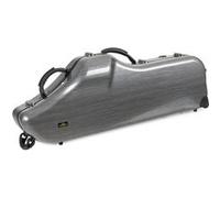 Étui Trolley Rigide Deluxe Lechgold pour Saxophone Baryton - Protection Thermoformée pour Instrument, S-Bow, Bec et Accessoires - Harnais Sac à Dos - Look Carbone Stylé