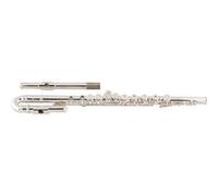 Flute Traversiere de Nickel Argent Trous Fermés Tête Courbee & Droite inc Coffre