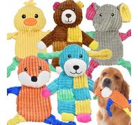 LECHONG Set de 5 Jouets à couinement pour Chiens - Résistants, Plat, à crissement, Peu de Remplissage, Jouets à mâcher pour Chiens Grands, Moyens et Petits - Lot interactif Contre l'ennui