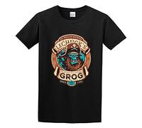 Lechucks Grog Monkey Island Pirate Men Adult Short Sleeve Black S