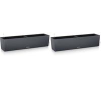Lechuza Balconera Color 80 Kit Complet, Plastique, Gris Ardoise, 79 x 19 x 19 cm (Lot de 2)