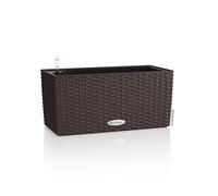 Lechuza Balconera Cottage 40 Jardinière de Balcon avec système d'irrigation, indicateur de Niveau d'eau et Insert pour Plantes, Aspect tressé, 40 x 19 x 19 cm, 15472, Moka
