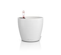 Lechuza Classico Color 14 16696 Pot de Fleurs avec système d'irrigation, indicateur de Niveau d'eau et bac à Plantes, Surface Mate, diamètre 15 x 13,5 cm, Blanc