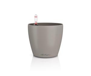 LECHUZA Classico Color 14 16697 Pot de Fleurs avec système d'irrigation, indicateur de Niveau d'eau et bac à Plantes, Surface Mate, diamètre 15 x 13,5 cm, Marron Sable