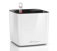 LECHUZA CUBE Glossy 14 Cubes à plantes de haute qualité avec système d'irrigation en bâton, blanc brillant