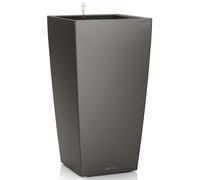 Lechuza - Pot de Fleurs d'Interieur - Premium Cubico - Réserve d'Eau Intégrée - Coloris Anthracite - 40 x 40 x 75 cm