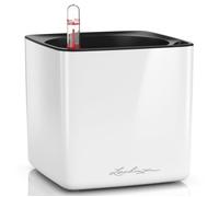 LECHUZA Jardinière de table CUBE Glossy 14 ALL-IN-ONE Blanc brillant