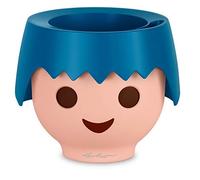 Lechuza OJO Pot de fleurs rond en polyrésine à arrosage automatique, Bleu Ocean, D21 H16 cm