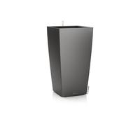 LECHUZA-Pot à réserve d'eau anthracite métallis Lechuza Cubico kit complet - diamètre 30 x H 56 cm