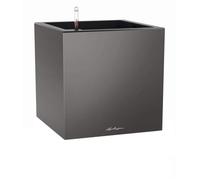 LECHUZA Pot de fleurs - Canto Premium Cube 40 - 40 x 40 x 40 cm - Kit complet - Anthracite métallique